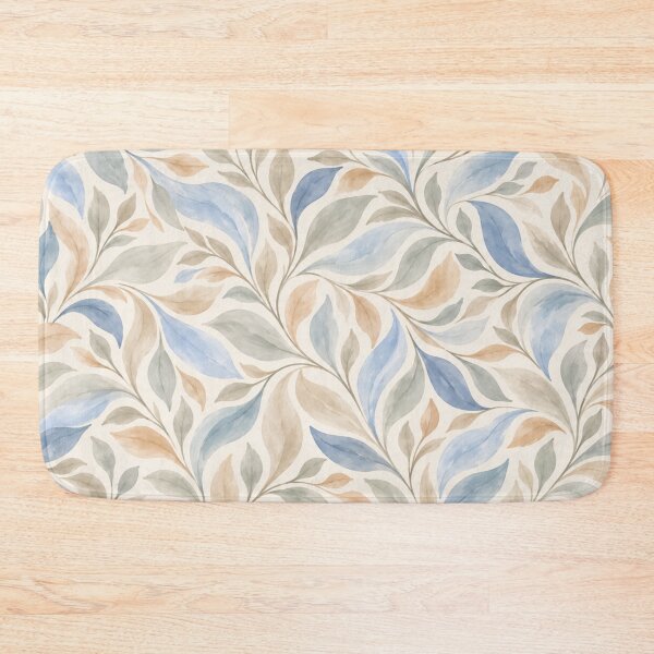 Artikelvorschau, Blue Botanical Leaves – Soft Watercolor Pattern entworfen und verkauft von HO•Designs.