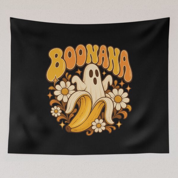 Item preview, Boonana 70s Retro Groovy Banana Ghost Autumn Flower Artwork designed and sold by yassin-stags.