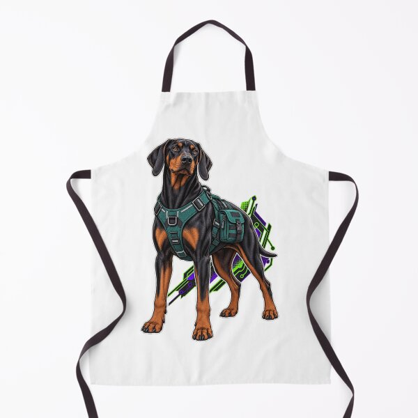 Item preview, Doberman Cyberpunk Courier Dog Art designed and sold by PlanetPiperArt.