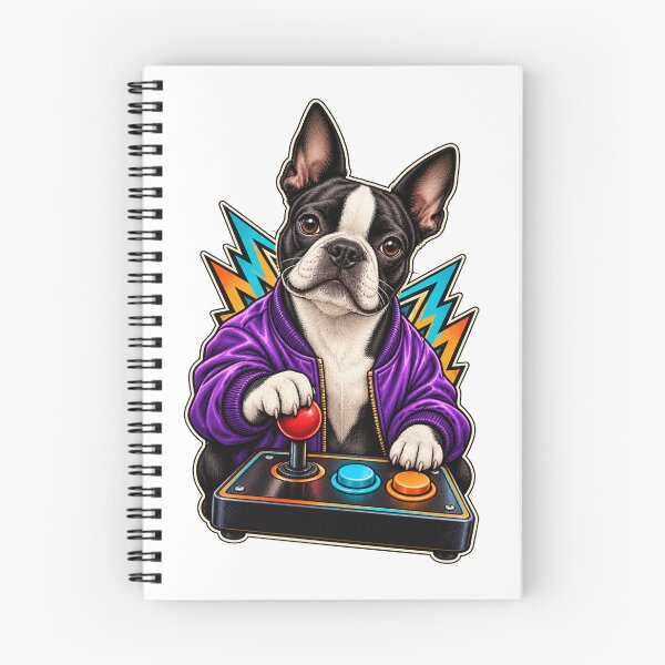 Item preview, Boston Terrier Retro Arcade Night designed and sold by PlanetPiperArt.
