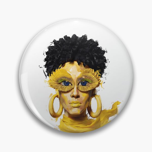 Item preview, Abstract Yellow Portrait with Large Hoop Earrings Art designed and sold by Yellow Zone.