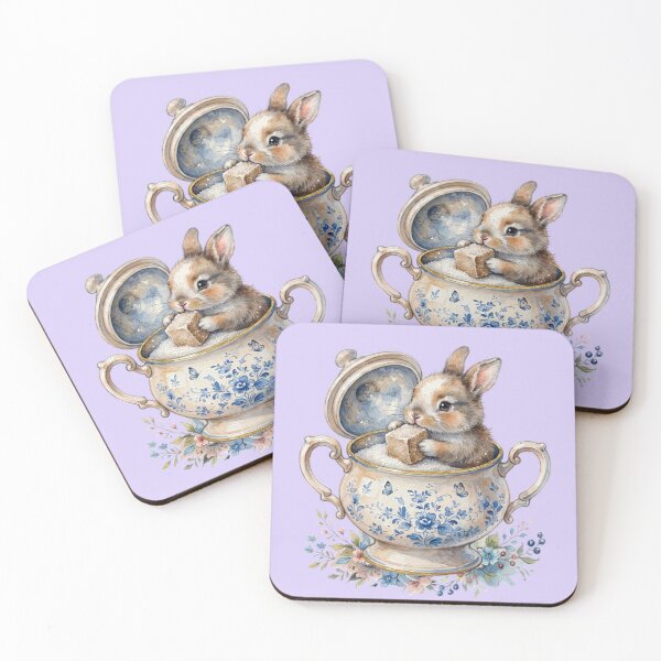Item preview, Cute Bunny with Sugar Cube in Vintage Bowl designed and sold by Merli7.