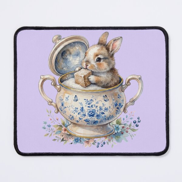 Item preview, Cute Bunny with Sugar Cube in Vintage Bowl designed and sold by Merli7.