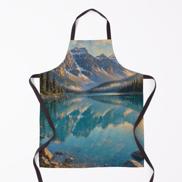 Artikelvorschau, Banff Mountain Reflection - Turquoise Alpine Lake Oil Painting entworfen und verkauft von ShieldRockPrints.
