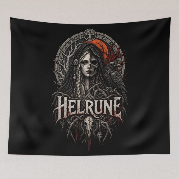 Item preview, Helrune – Norse Goddess Hel Raven Dark Viking Mythology Art designed and sold by R3XFORGE.