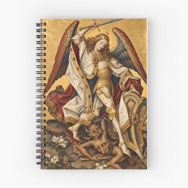 Item preview, Saint Michael the Archangel – Catholic Sacred Art, Warrior Angel Vintage Religious Artwork designed and sold by Crux Fidelis.