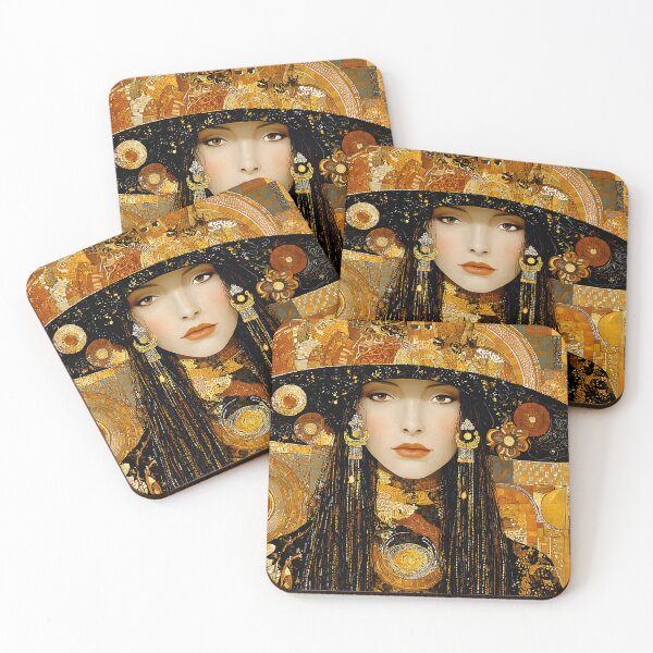 Item preview, Elegant Woman in Abstract Golden Art Style designed and sold by Artessie.