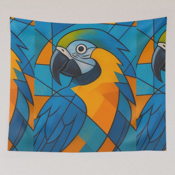 Aperçu de l'œuvre Illustration d'un ara à gorge bleue – Oiseau tropical majestueux créée et vendue par GalleryKauffeld.