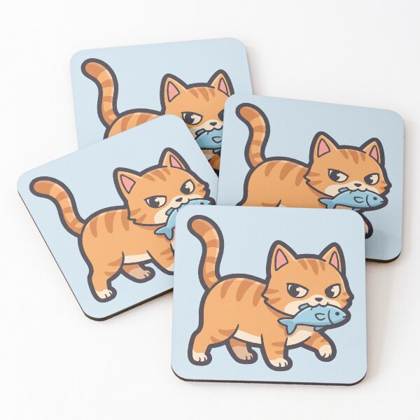Item preview, Sneaky Cat Fish Thief Kawaii Ginger Cat designed and sold by Rariks.