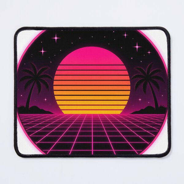 Item preview, Retro Synthwave Sunset with Palm Trees designed and sold by OddLittleGoods.