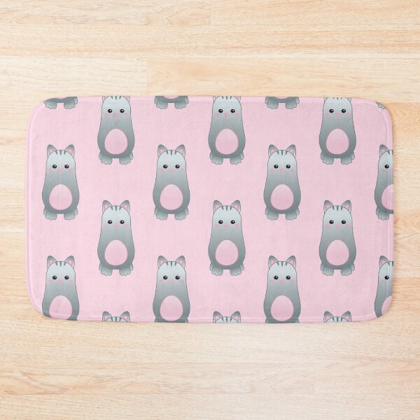 Item preview, Pattern of Kawaii Gray Cat - Baby Pink Edition designed and sold by Agamaji.