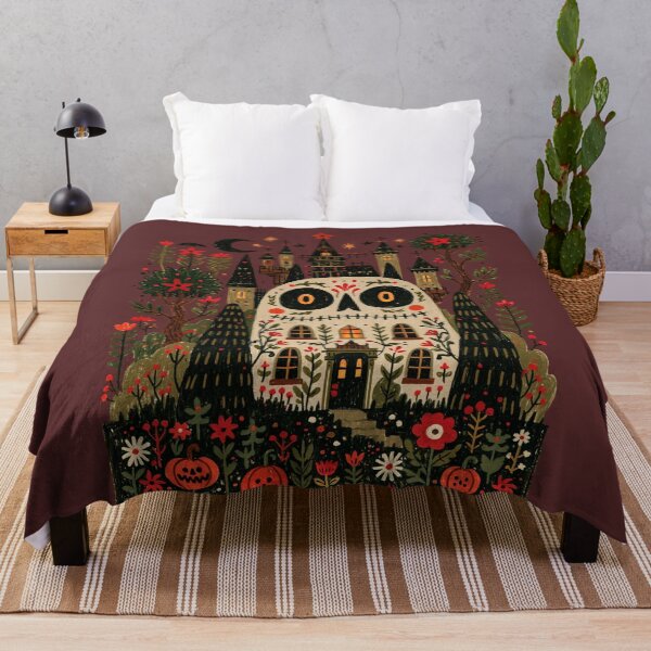 Item preview, Spooky Skull House in a Magical Halloween Garden designed and sold by MythicMood.