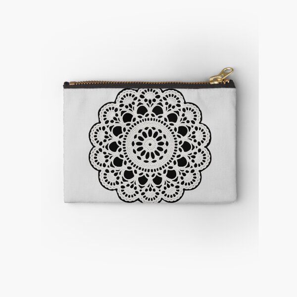 Item preview, White Lace Doily Retro Vibes on Light Grey Mandala Shapes Mania designed and sold by Shapes-Mania.