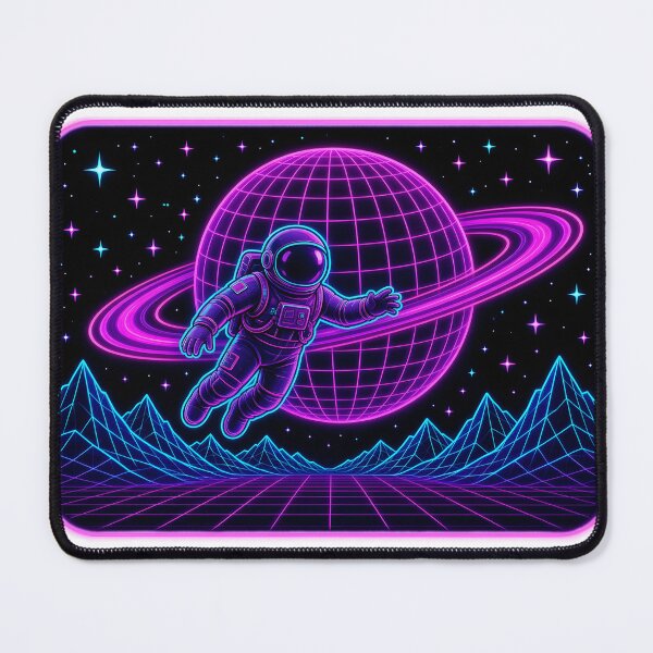 Item preview, Synthwave Astronaut in Neon Space designed and sold by OddLittleGoods.