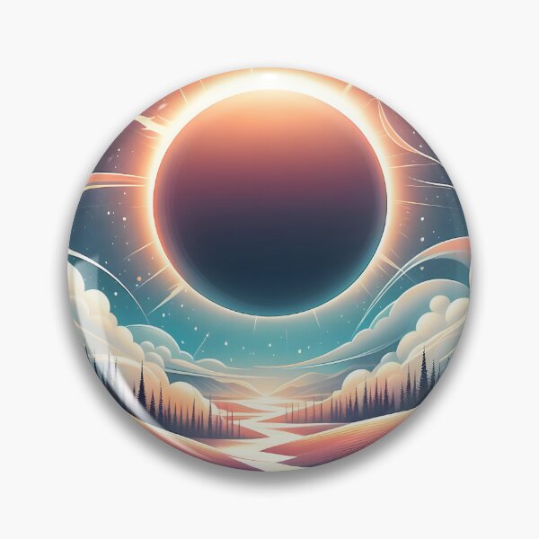 Artikelvorschau, Horizont der Sonnenfinsternis – Retro-Himmelslandschaftskunst entworfen und verkauft von Apex Designs.