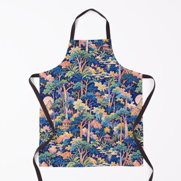 Item preview, Hidden Moonlit Pavilion – Enchanted East Asian Forest Pattern designed and sold by Bodique.