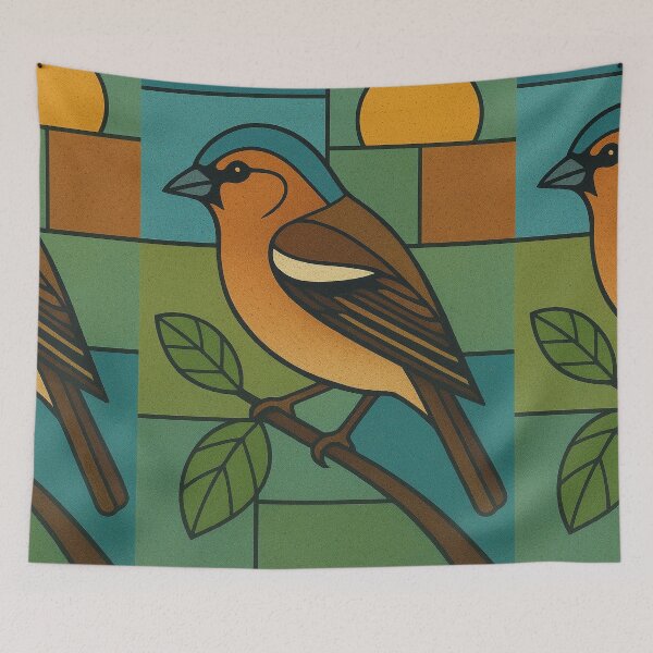 Item preview, Finch - a Geometric illustration of a bird designed and sold by GalleryKauffeld.