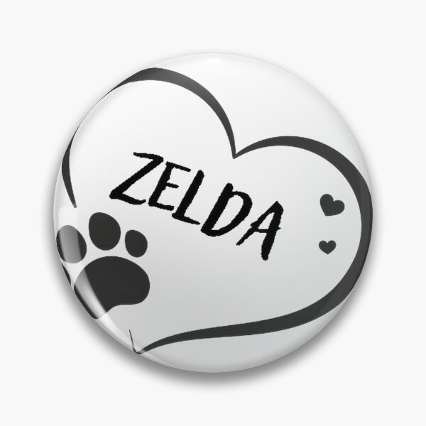 Item preview, Zelda Pet Name Heart Design with Paw Print - Perfect Gift for Dog and Cat Lovers designed and sold by zinzin07.