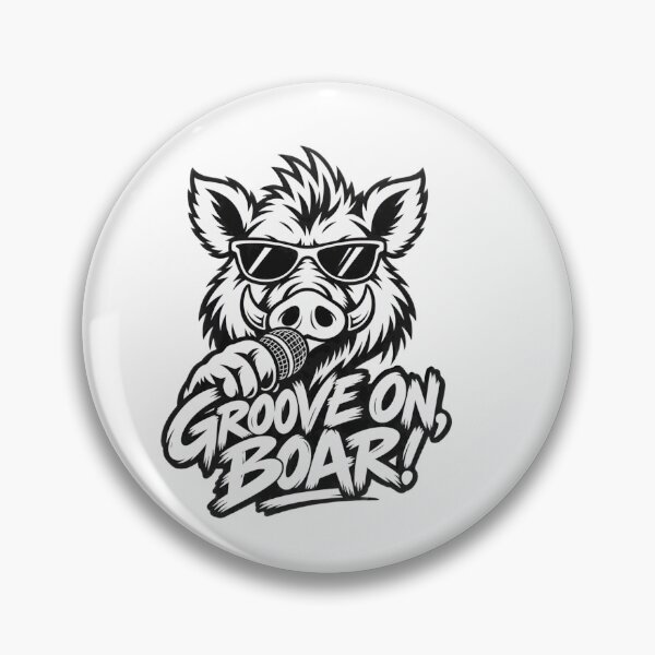 Artikelvorschau, Groove On Boar Lustiger Rapper Boar Graffiti Streetwear Kunst schwarz-weiß entworfen und verkauft von Cabrasco.