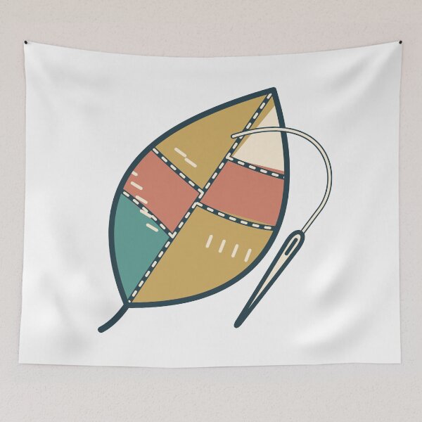 Item preview, Visible Mending Patchwork Leaf and Needle designed and sold by EcomGenius.