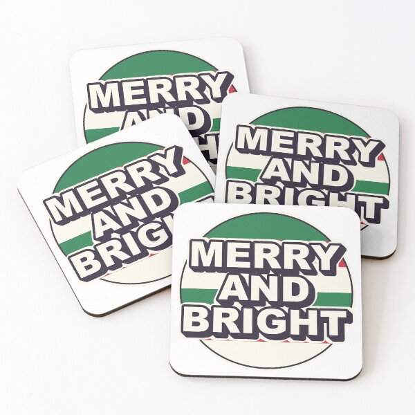 Item preview, Pegatina navideña retro "Merry And Bright" designed and sold by Alphakenon.