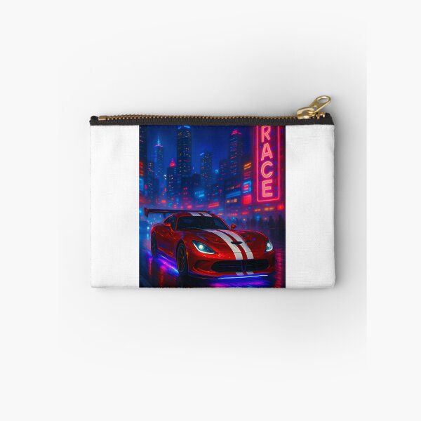 Item preview, Retro Futuristic Coupe Racing Through Vibrant Neon Techno City Rainstorm designed and sold by winston213.