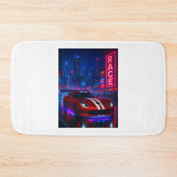 Item preview, Retro Futuristic Coupe Racing Through Vibrant Neon Techno City Rainstorm designed and sold by winston213.