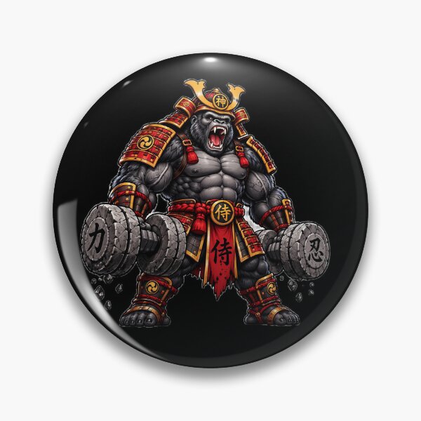 Item preview, Samurai Gorilla Heavy Lifting Gym Motivation designed and sold by ValhallaHub.