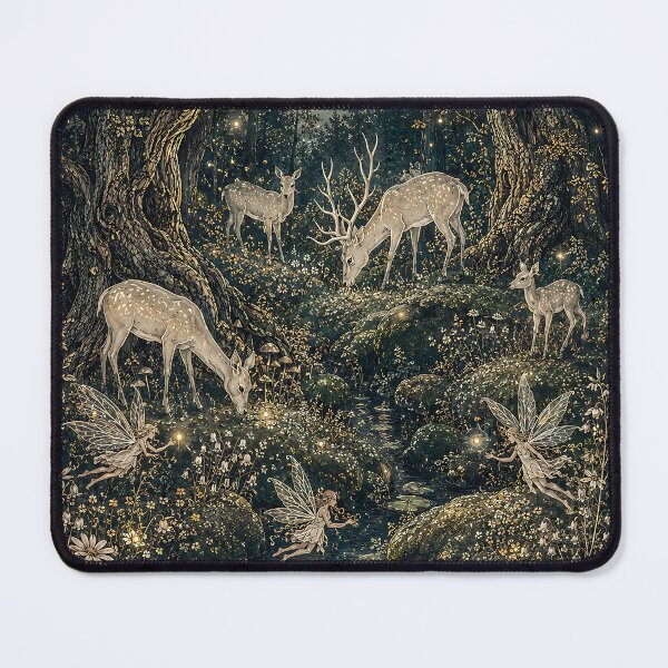Item preview, Enchanted Forest Fairies and White Deer Under the Full Moon designed and sold by artswag.