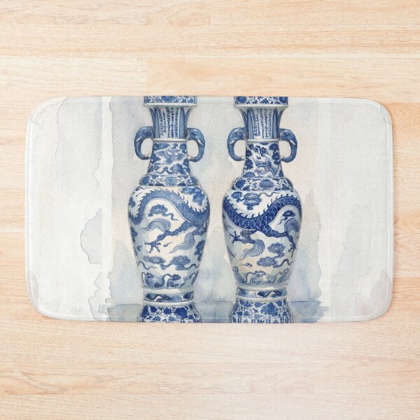 Item preview, Blue and White Porcelain Dragon Vases designed and sold by Fani*.