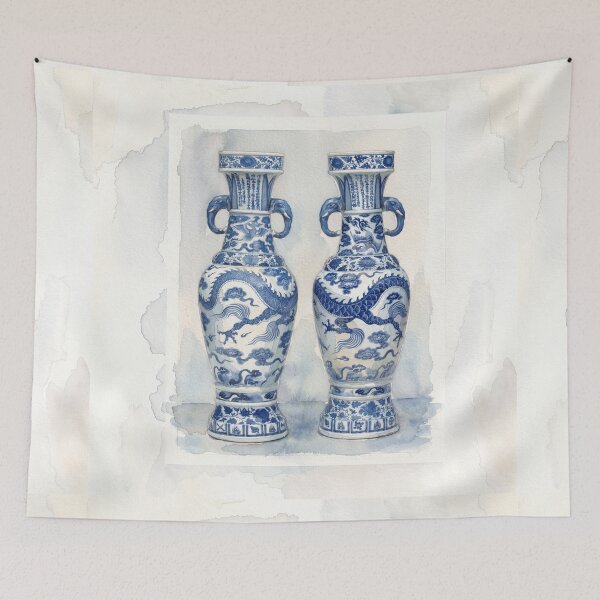 Item preview, Blue and White Porcelain Dragon Vases designed and sold by Fani*.
