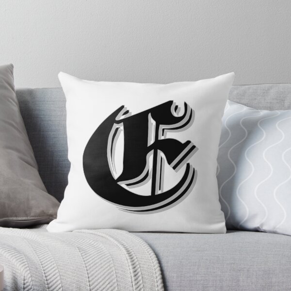 "Fifth Letter" (Olde English) Throw Pillow