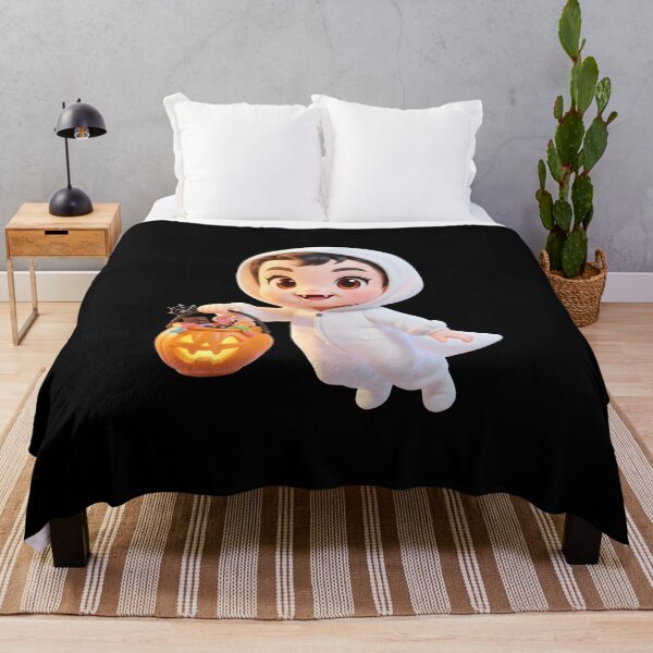 Item preview, Cute Halloween Chibi Kid with Pumpkin Basket | Trick-or-Treat designed and sold by SideKickCreates.