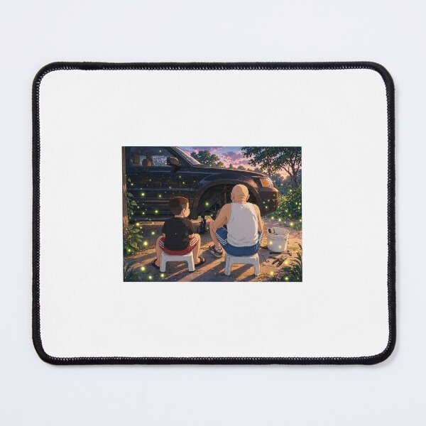 Item preview, Grandfather and Grandson Fixing a Tire at Sunset designed and sold by RithPix.