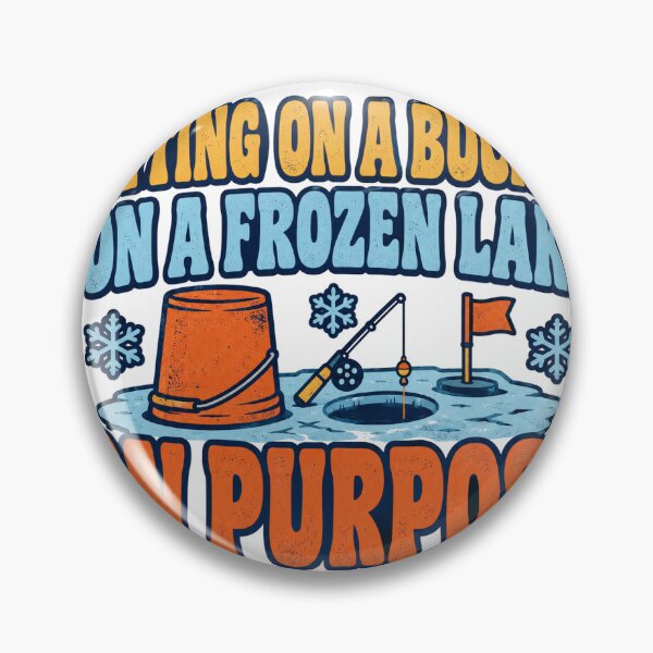 Item preview, Ice Fishing on a Bucket on Purpose, Frozen Lake designed and sold by eignvalue.