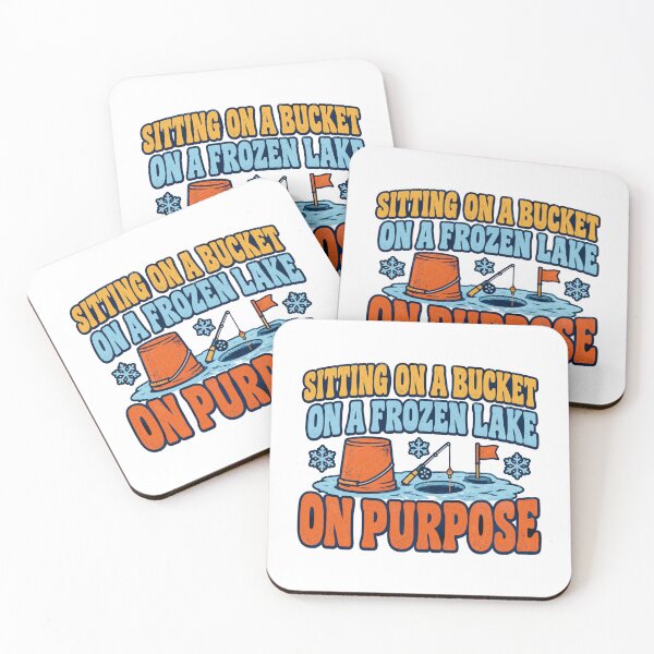 Item preview, Ice Fishing on a Bucket on Purpose, Frozen Lake designed and sold by eignvalue.