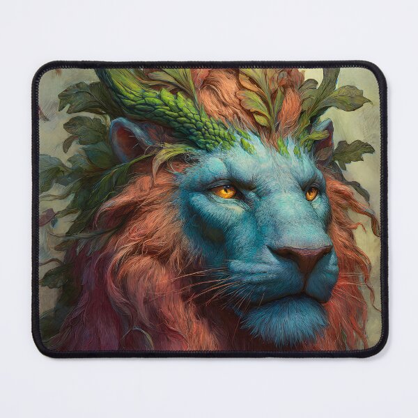 Item preview, Majestic Lion with Vibrant Leafy Mane and Colors designed and sold by Artessie.