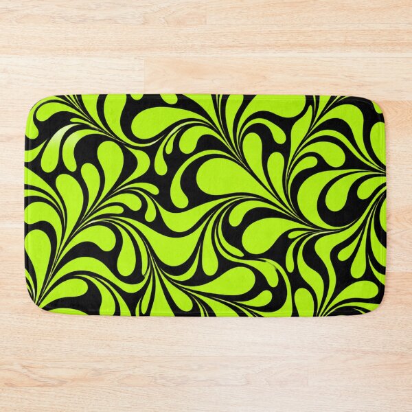 Aperçu de l'œuvre Lime Green & Black Swirls – Bold Abstract Pattern créée et vendue par HO•Designs.