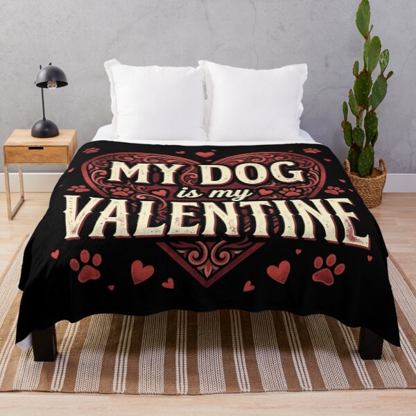 Artikelvorschau, My Dog Is My Valentine - Cute Dog Lover Valentine Quote entworfen und verkauft von Lucid Dream Pixel.