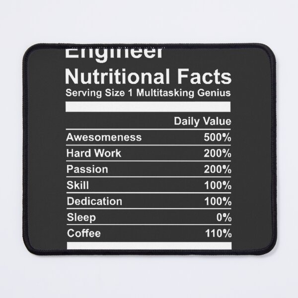 Item preview, Nutritional Facts of an Engineer Funny Geek Humor Design designed and sold by OneCuriousFox.