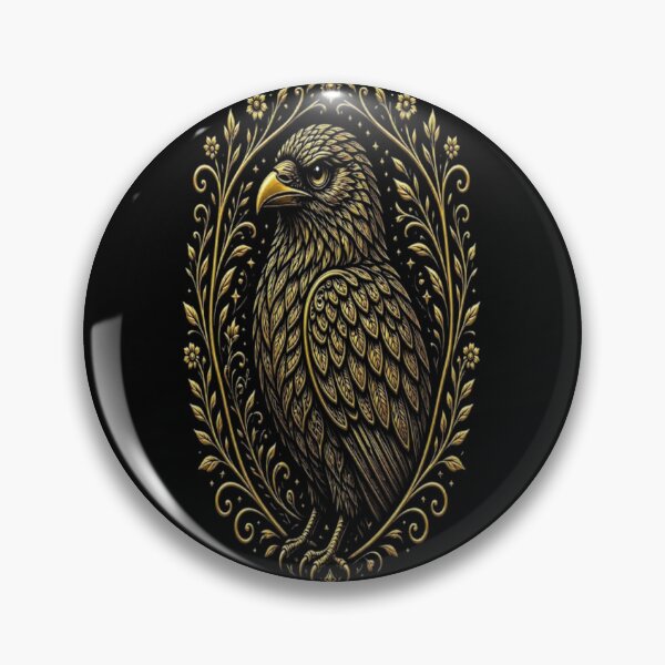 Item preview, Golden Raven Emblem - Ornate Geometric Art Deco Crow designed and sold by Breezes-of-Ida.