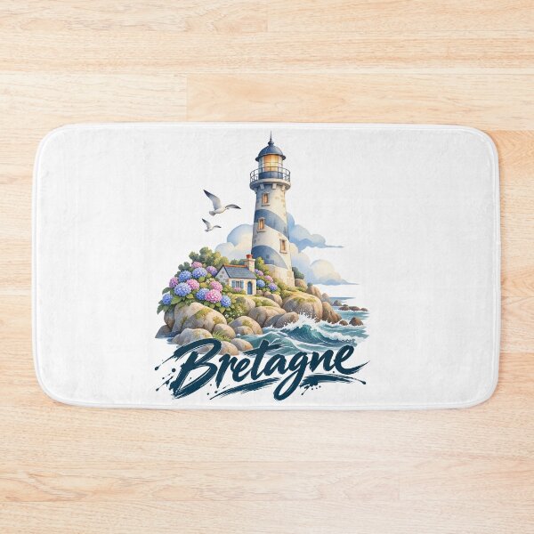 Item preview, Brittany Coastal Lighthouse – Watercolor Seascape designed and sold by Art of Sun.