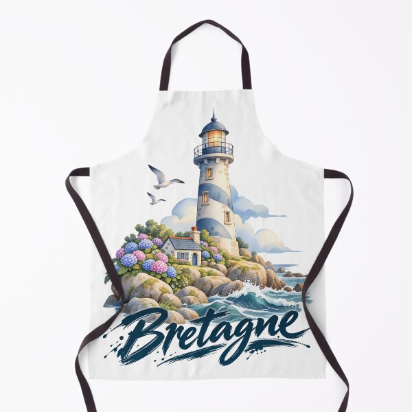 Item preview, Brittany Coastal Lighthouse – Watercolor Seascape designed and sold by Art of Sun.