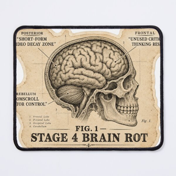 Item preview, Stage 4 Brain Rot - Vintage Anatomy Diagram designed and sold by ManxCatAndy.
