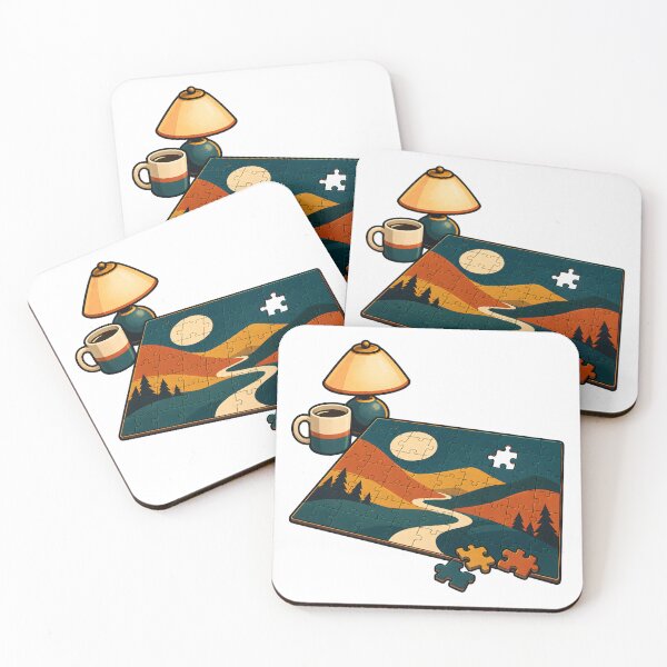 Item preview, Noche acogedora de rompecabezas ilustrada designed and sold by Philippa Shop.