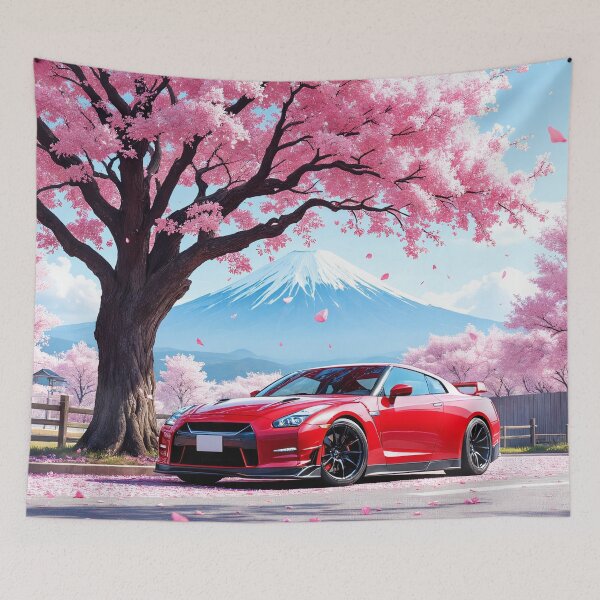 Artikelvorschau, GTR R35 JDM Supercar | Roter GT-R Sakura-Kirschblütenberg Fuji entworfen und verkauft von RCStoreUy.