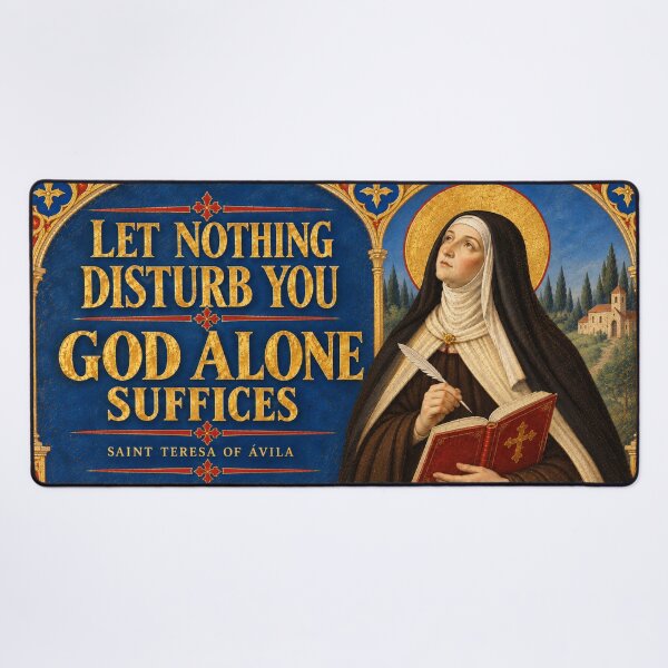 Item preview, Saint Teresa of Ávila – Let Nothing Disturb You, God Alone Suffices | Catholic Inspirational Religious Art designed and sold by Crux Fidelis.