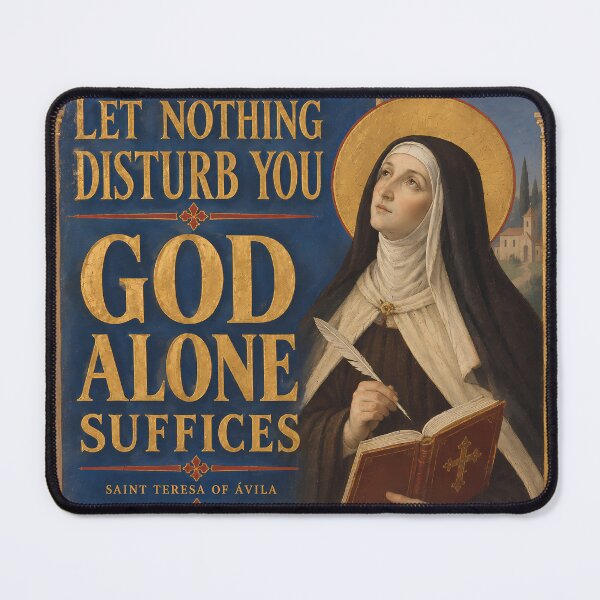 Item preview, Saint Teresa of Ávila – Let Nothing Disturb You, God Alone Suffices | Catholic Inspirational Religious Art designed and sold by Crux Fidelis.
