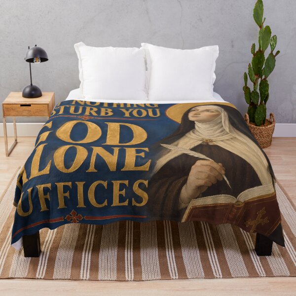 Item preview, Saint Teresa of Ávila – Let Nothing Disturb You, God Alone Suffices | Catholic Inspirational Religious Art designed and sold by Crux Fidelis.