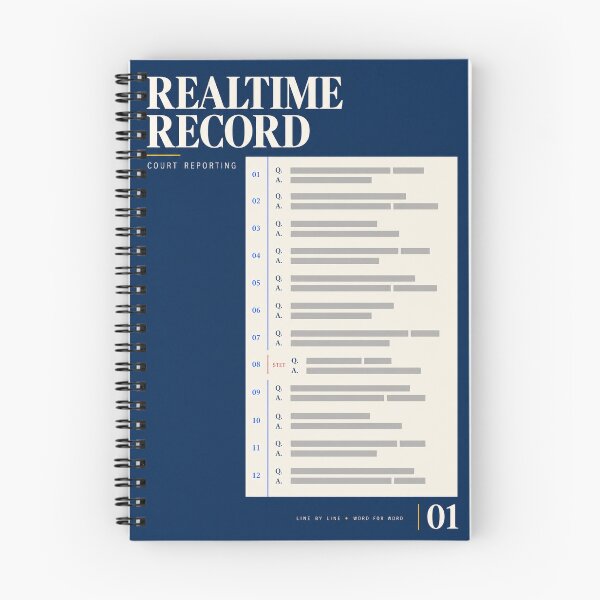 Item preview, Realtime Record 01 – Court Reporter Spiral Notebook designed and sold by astersgraphics.
